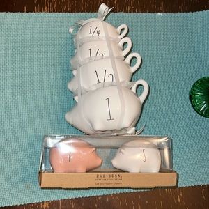 Rae Dunn Piggies Measuring cups & Salt and Pepper shakers